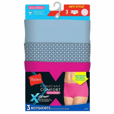Pantalones Cortos Hanes X-Temp® Constant Comfort® Para Mujer Microfibra Niño Paquete de 3 Co Surtido Foto 1 de 4