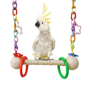 Bird Parakeet Cockatiel Parrot Toys Cage Hanging Bell Ladder Hammock Toy Lot - Picture 1 of 11