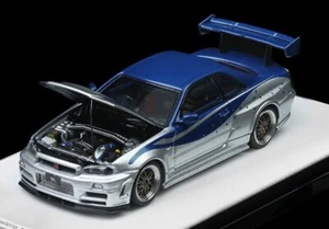 NISSAN GT-R (R34) - Z Tune - argento/blu - Time Micro 1:64 - Foto 1 di 6