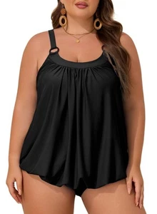 Aleumdr Plus Size Tankini Swimsuit for Women 2 Piece Tummy Control Bathing Su... - Picture 1 of 7