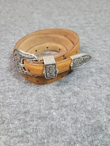 Cintura Justin struzzo superiore grana marrone pelle western taglia 32 stile made USA C20215 - Foto 1 di 9