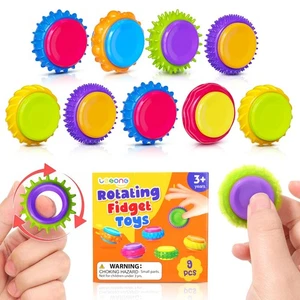 Fidget Toys Sensory Rings for Kids: 9 Pack Quiet Finger Spinner - Sensory Tex... - Picture 1 of 7
