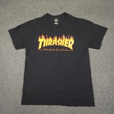 Vintage Thrasher Shirt Mens MEDIUM Black Short Sleeve Crew Neck T-Shirt Size M - image 1 of 4
