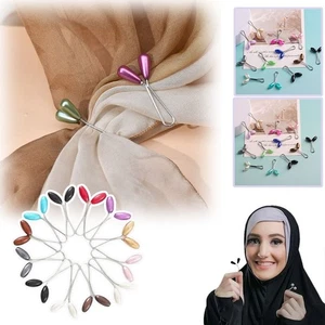 Portable Head Scarf Fixing Clip Decorative T-shirt Brooch - Picture 1 of 9