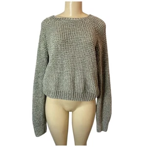 Altar'd State Sage Green Chenille Plush Crewneck Pullover Sweater Size Large - Picture 1 of 6