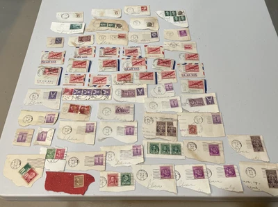 Lot Of 90 U.S. Stamps & Tabs 1940 to 1960s - Image 1 of 4