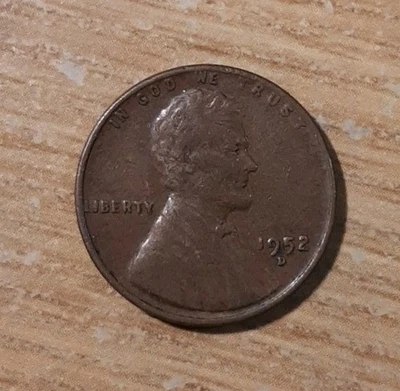 1952-D LINCOLN WHEAT PENNY DENVER ONE 1 CENT MM48 - Image 1 of 2