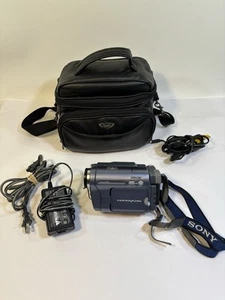 Sony Handycam CCD-TRV128 Hi-8 Analog Camcorder w/Power Cord Battery Case TESTED - Picture 1 of 16