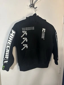 Sudadera con capucha negra Minecraft para niños talla 9 de Zara con bolsillo frontal y logotipos - Imagen 1 de 9