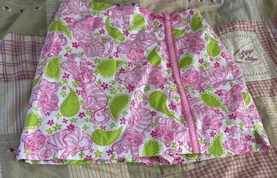 Falda corta Lilly Pulitzer niñas talla 12 100 % algodón - rosa/verde - tigre  Foto 1 de 4