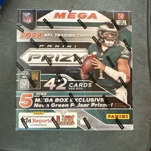 2024 Panini Prizm NFL Football Mega Box Factory Sealed Neon Green Pulsar Prizms - Bild 1 von 1