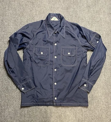 Jaqueta Mcgregor Vintage Masculina Grande Nylon Anos 60 Anos 70 Western Botão de Pressão Quebra-Vento - Imagem 1 de 4