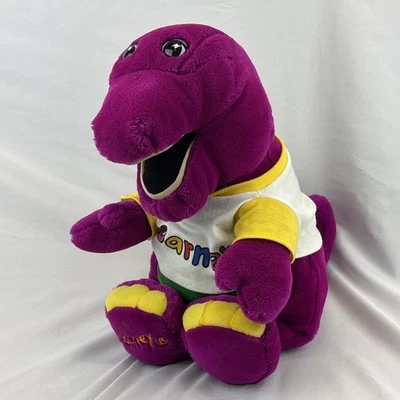Pelúcia vintage Barney The Purple Dinosaur 20” Lyons Dakin bordada 1992 - Imagem 1 de 4