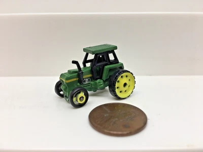 Micro Machines Vintage 1989 Galoob Green Farm Enclosed Cab Tractor Nice - Image 1 of 4