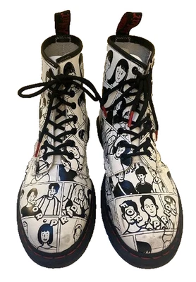 DOC MARTEN 1460 Fuyuki Made for Pride Black & White Boots (10 Women/9 Men) - Image 1 of 4