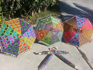 SHADE... ORGANIC VINTAGE PARASOLS HANDMADE UMBRELLAS BOHO UNIQUE GIFTS COLORFUL - Picture 1 of 2