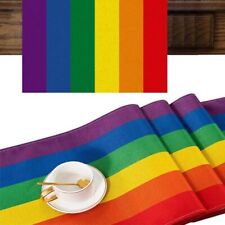 Rainbow Stripes Table Runners Wide Usage Pride Day Tablecover  Kitchen