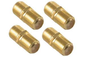 Poppstar 4x SAT Koaxialkabel Kupplung F-Verbinder für 4 - 8,2 mm vergoldet - Photo 1/3