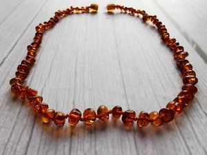 NATÜRLICHER BALTISCHER BERNSTEIN HALSKETTE (~16 ZOLL) - Bild 1 von 7