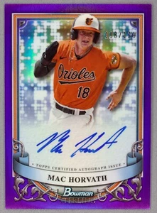 2024 Bowman Sterling Prospect Auto Mac Horvath #PA-MH Purple Refractor /120 - Picture 1 of 4