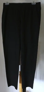 EILEEN FISHER BLACK VISCOSE STRETCH CREPE KNIT SLIM LEG CASUAL ANKLE PANT LN PS - Picture 1 of 2