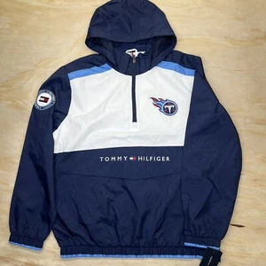 NEW LG Tennessee Titans Tommy Hilfiger Carter Half-Zip Hooded Top Jacket - Picture 1 of 10