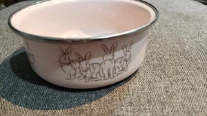 Pre-owned Golden Rabbit  14 oz Pink Enamel Bowl - Picture 1 of 5