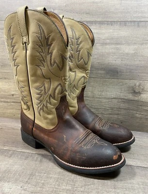 Ariat 29404 Brown Tan Leather Classic Cowgirl Western Boots Womens Size 7.5 B - Image 1 of 4