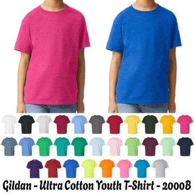 Gildan - Youth Ultra Cotton 100% US Cotton T-Shirt. 2000B - Image 1 of 2