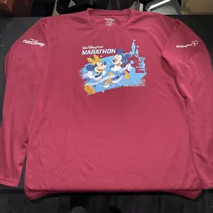 RunDisney Disney 2022 The Marathon Mens Long Sleeve Large Maroon - Picture 1 of 10
