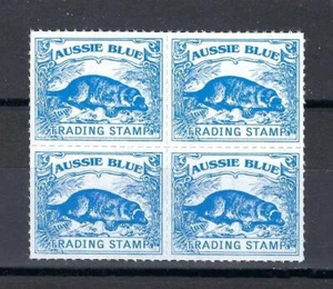 Australia Aussie blue Platypus trading stamp Cinderella block 4 MNH - Picture 1 of 1