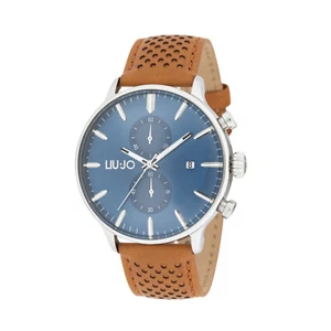 Mens Wristwatch LIU JO LUXURY FUNCTION TLJ1852 Chrono Leather Brown Blue - Picture 1 of 1