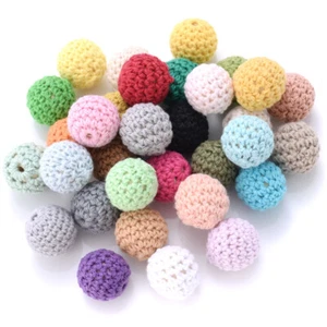 20x Crochet Wooden Beads Baby Nursing Chewable Beads For Pacifier Chain DIY - Picture 1 of 26