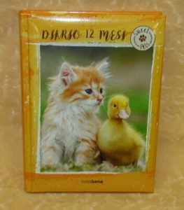DIARIO 12 MESI 5mm NOTABENE giallo CON GATTINO E PULCINO  cod.22278 - Picture 1 of 1