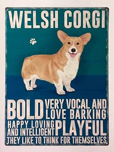 Welsh Corgi - Blechschild aus Metall - Bild 1 von 1
