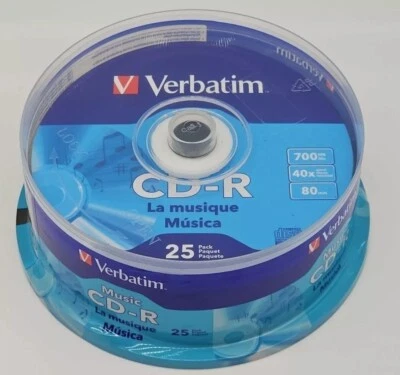 Verbatim Music CD-R 25pk 40x Speed 700 MB 80 MIN New Sealed - Image 1 of 4
