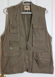 Humvee Vest Mens Large Brown Safari Hunting Fishing Photography Pockets - Picture 1 of 12