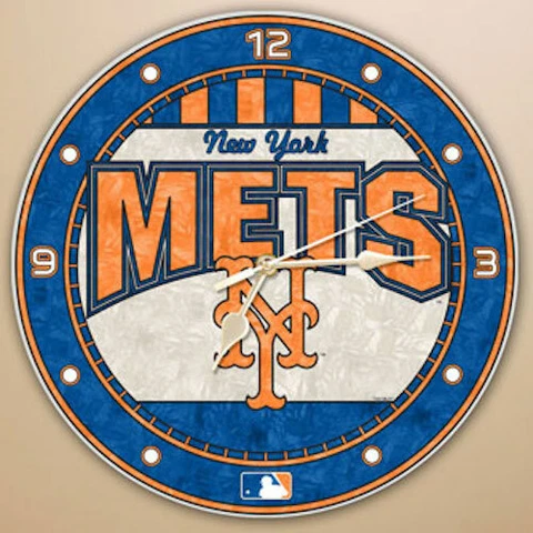 New York Mets MLB 12" Round Art Glass Wall Clock Cover