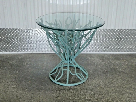 WHIMSICAL FAUX TURQUOISE CORAL IRON  SIDE TABLE Cover