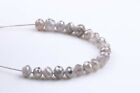 5pcs 4.0MM to 4.50MM Natural White Round Faceted Loose Diamond Beads 1mm Drilled