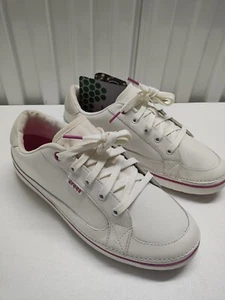 Crocs Golf X Hank Haney Damen-Golfschuhe weißes Leder Größe 11 - Bild 1 von 22