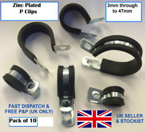 P CLIPS RUBBER LINED ZINC PLATED PK OF 10 **CHOOSE YOUR SIZE** GREAT PRICES