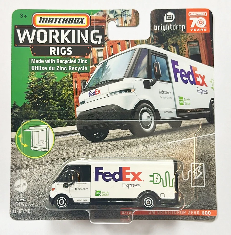 Matchbox Working Rigs GM Brightdrop ZEVO 600 Fedex Delivery Truck - Image 1 of 1
