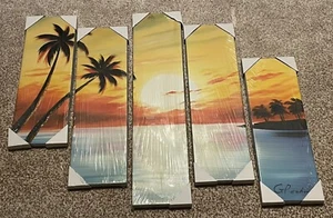 Sunset 5 Panel Wall Art - Picture 1 of 2
