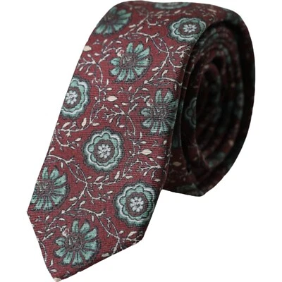 Corbata DOLCE & GABBANA Granate Floral 100% Seda Ajustable Hombre PVP 300usd Foto 1 de 4