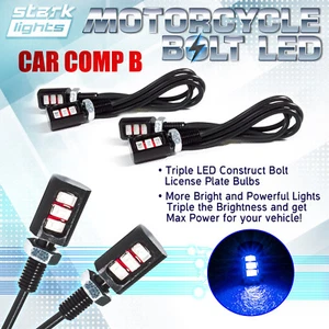 4 PIEZAS Tornillo de motocicleta 3-SMD LED Lámpara de perno Coche Matrícula Luz - AZUL 10K (B) - Imagen 1 de 4
