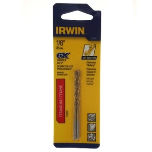 Irwin 63908 1/8 Zoll Titannitrid beschichtet 135 ° Split Point Bohrer, 2er-Pack - Bild 1 von 17