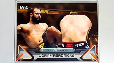 2016 Topps Knockout Fighter Gold #90 Johny Hendricks /10 MMA 5X7 UFC Jumbo 7x5 - Image 1 of 3