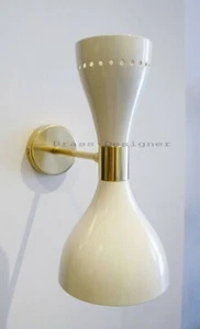 Lámpara de latón Diabolo araña cono italiano Stilnovo Sputnik cono lámpara par de - Imagen 1 de 5