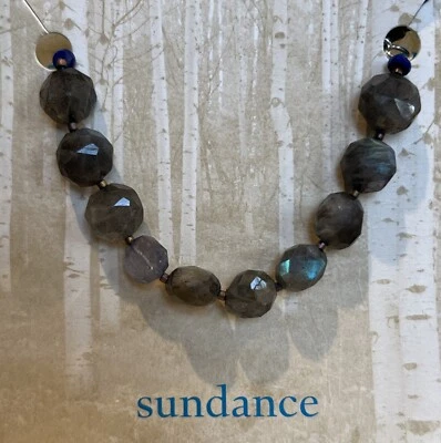 NWOT Sundance Catalog Labradorite Iolite Leather Beaded Bracelet - Image 1 of 3